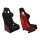 Racing seat SLIDE KS2 Premium Black Suede Red Glitter