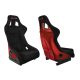 Racing seat SLIDE KS2 Premium Black Suede Red Glitter