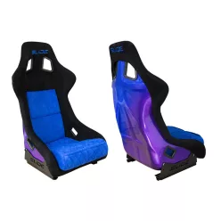   Racing seat SLIDE KS2 Premium Black & Quilted Blue Suede Purple-Blue Glitter