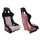 Racing seat SLIDE KS2 Premium Black & Flowers Suede Light Pink Glitter