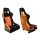 Racing seat SLIDE KS2 Premium Black & Orange Suede Orange Glitter