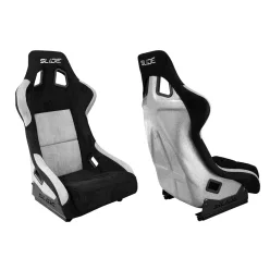   Racing seat SLIDE KS2 Premium Black & Grey Suede Silver Glitter