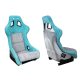 Racing seat SLIDE KS2 Premium Mint & Quilted Grey Suede Silver Glitter