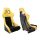 Racing seat SLIDE KS2 Premium Black & Yellow Suede Black Glitter