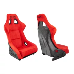 Racing seat SLIDE KS2 Premium Red Suede Black Glitter