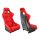 Racing seat SLIDE KS2 Premium Red Suede Black Glitter
