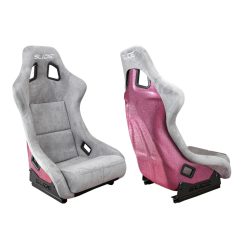   Racing seat SLIDE KS2 Premium Light Beige Suede Light Pink Glitter
