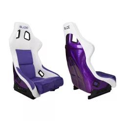   Racing seat SLIDE KS2 Premium White Purple Welur & Purple Glitter