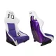 Racing seat SLIDE KS2 Premium White Purple Welur & Purple Glitter