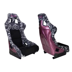   Racing seat SLIDE KS2 Premium Black & Spray Graffity Welur Pink Glitter