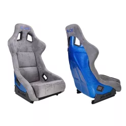 Racing seat SLIDE KS2 Premium Grey Welur & Blue Glitter