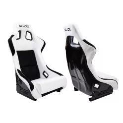   Racing seat SLIDE KS2 Premium White & Black Welur Carbon Glitter