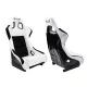 Racing seat SLIDE KS2 Premium White & Black Welur Carbon Glitter