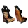 Racing seat SLIDE KS2 Premium Orange Black & Grafic Tiger Welur Orange Glitter