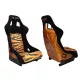 Racing seat SLIDE KS2 Premium Orange Black & Grafic Tiger Welur Orange Glitter