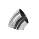 Stainless elbow 45deg 70mm thk.1,5mm polished