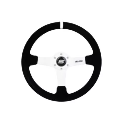Steering wheel SLIDE 350mm offset:90mm Suede White