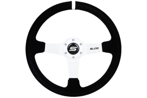 Steering wheel SLIDE 350mm offset:90mm Suede White