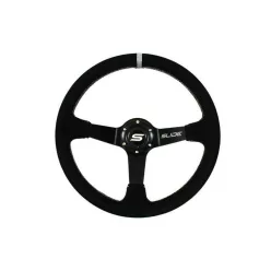 Steering wheel SLIDE 350mm offset:90mm Suede Silver Strip