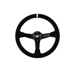 Steering wheel SLIDE 350mm offset:90mm Suede Yellow Strip