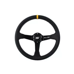 Steering wheel SLIDE 350mm offset:90mm Carbon Yellow Strip