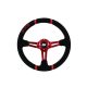Steering wheel SLIDE 350mm offset:90mm Suede Red