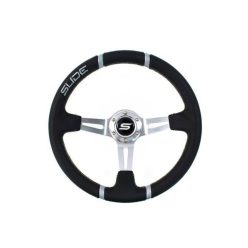 Steering wheel SLIDE 350mm offset:90mm Leather Silver