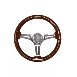 Steering wheel 350mm Wood Silver