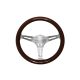 Steering wheel 350mm Wood Silver