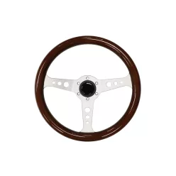 Steering wheel 350mm Wood Silver