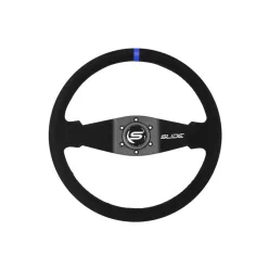 Steering wheel SLIDE 350mm offset:90mm Suede Blue Strip