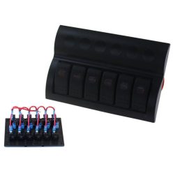 Switch 12/24V IP68 ON-OFFx6, 6xB 3x5A 2x10A 1x15A