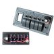 Switch panel ALU,ON-OFFx5, 1xZ, BA 3x5A 2x10A 1x15A IP68