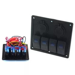 Switch ON-OFFx5, 1xZ, 2xUSB 3.1A , 2xB 15A Blue
