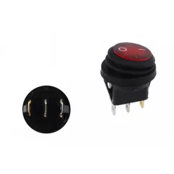Switch Round ON-OFF 3PIN Red