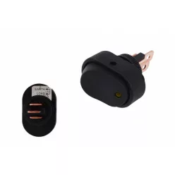 Switch Oval ON-OFF 3PIN Yellow