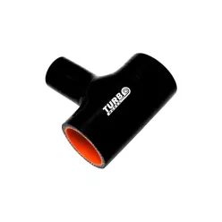   Szilikoncső T Idom 25mm ID Felső Kiállással TurboWorks PRO 63mm, Fekete