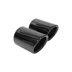 Exhaust Tip 74mmx2 enter 71mm Black Chrome