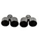 Exhaust Tip 101mmx2 enter 76mm Black Chrome Set