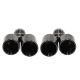 Exhaust Tip 101mmx2 enter 76mm Black Chrome Set