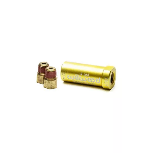 Wilwood Residual Pressure Valve - New Style w/ Fittings - 4 PSI / Gold