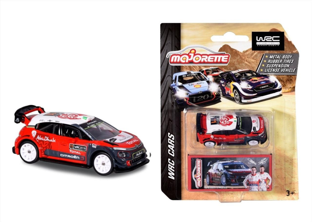 Majorette Citroën C3 WRC Delux Versenyautó Tartódobozzal
