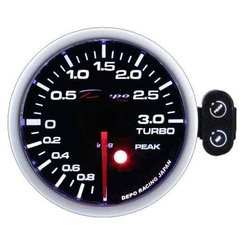 DEPO RACING PK 52mm - Turbónyomásmérő Óra (Elektromos, -1 -3 Bar)