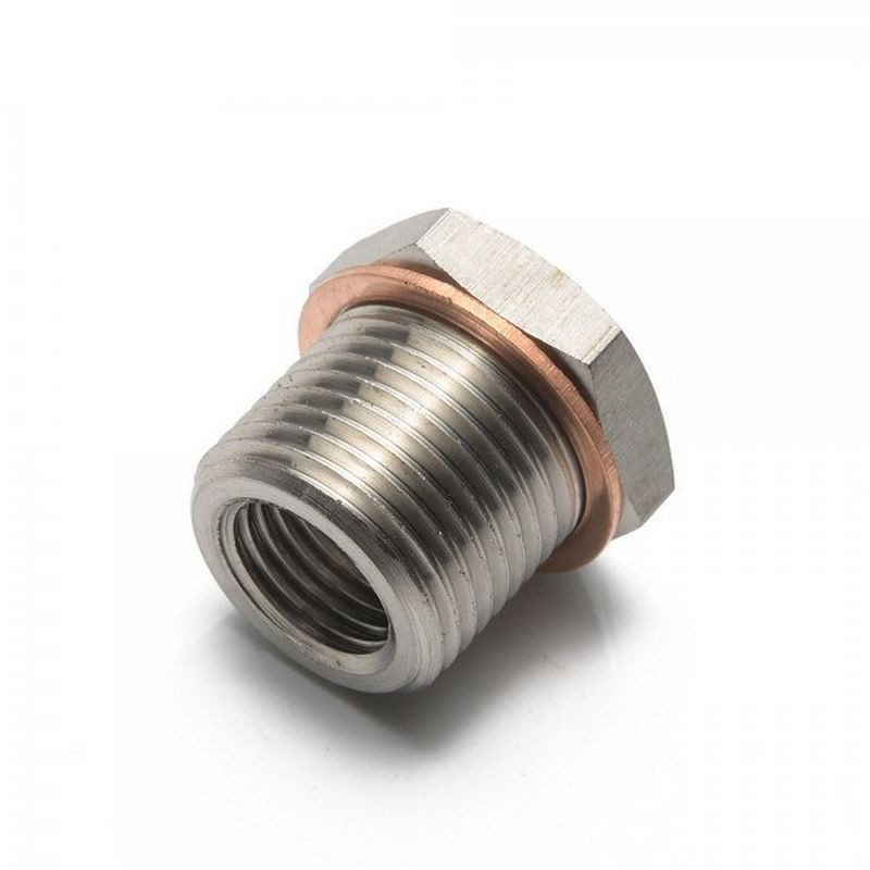 M18 x 1.5 - M12 x 1.25 Lambdaszonda (O2 szenzor) távtartó / szűkítő adapter (Rozsdamentes acél)