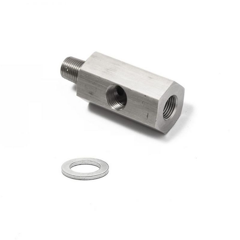 Érzékelő beszerelő (T-elosztó) adapter 1/8" NPT anya (3x) - (Rozsdamentes acél)