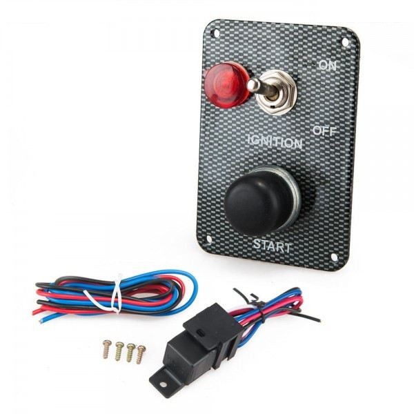 Kapcsoló panel indíto gombbal + 1 db kapcsolóval - Carbon style